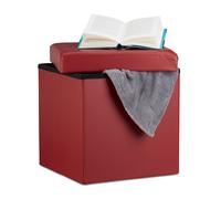 Folding storage ottoman Faux Leather Pouffe Padded Footstool 40 litres 2.5 kg