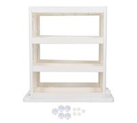 Folding Storage Shelf 90 Degree Rotating Organizer Rack, Adjustable Kitchen Cabinet Organizer with Dual Shelves for Spices and Bathroom Essentials