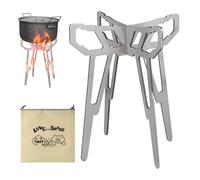Folding Stove Rack | Pot Holder Stand Alcohol Stove Rack | Anti-Slip Outdoor Cooking Kettle Bracket Camping Gadgets for Barbecue Backpacking Hiking