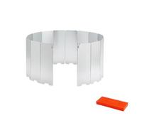 Folding Stove Windscreen for Outdoor Cooking Backpacking,Silver | Aluminum alloy and PP,folds to 24x8.5 cm,unfolds to 24x134 cm,includes storage box,[Product,Outdoor