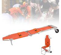 Folding Stretcher, Aluminum Alloy Stretcher Chair, Emergency Patient Mover Stretcher with 2 Wheels and Backrest, Lying and Sitting for Hospital Household,Sports venues, fire Rescue, and homeuse