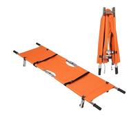Folding Stretcher with Rubber Grip, Patient Holder, Retaining Strap - Emergency Transport Bed for First Aid, Rescue, Medical Use, Portable & Lightweight