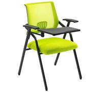 Folding Student Chair with Desk Mesh Office Chair with Writing Board & Cup Holder Stackable Conference Room Seating Portable Cuter Desk Chair