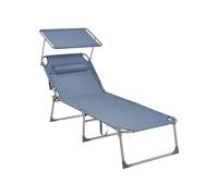 Folding Sun Lounger, Blue
