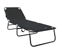 Folding Sun Lounger Folding Fabric Outdoor Lounger Adjustable Recliner vidaXL