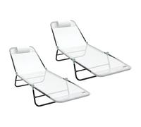 Folding Sun Lounger Folding Textilene Outdoor Chair Garden Recliner vidaXL