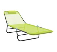 Folding Sun Lounger Folding Textilene Outdoor Chair Garden Recliner vidaXL