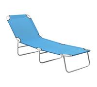 Folding Sun Lounger Outdoor Daybed Sunbed Garden Lounger Steel & Fabric vidaXL