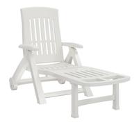 Folding Sun Lounger Sun Bed with Wheels Reclining Sun Chair Daybed PP vidaXL