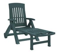 Folding Sun Lounger Sun Bed with Wheels Reclining Sun Chair Daybed PP vidaXL