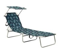 Folding Sun Lounger with Canopy Park Camping Bed Chair Daybed Sunbed vidaXL
