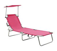 Folding Sun Lounger with Canopy Park Camping Bed Chair Daybed Sunbed vidaXL