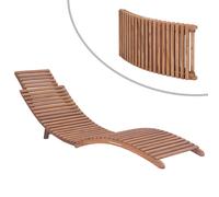 vidaXL Solid Teak Wood Folding Sun Lounger with Table Garden Lounge Sunbed