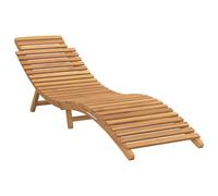 Folding Sun Lounger with Table Garden Sun Bed Day Bed Solid Teak Wood vidaXL