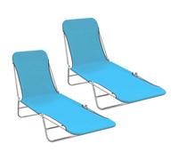 Folding Sun Loungers 2 Pcs Steel And Fabric