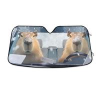 Folding Sun Protector Window Visors for Cars cubre sol para carro Two Capybaras in Car