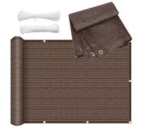 Folding Sun Shade Sail for Balcony UV Protection 90% Durable & Sturdy Shade Netting 2x2m 3x4m 4x8m Heat Insulating & Breathable Privacy Screen for Balcony/Terrace/Garden (Brown 2x6m)