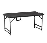 Folding Table Adjustable 56-74cm HDPE Top Powder-Coated Steel Dark Grey 118x60cm