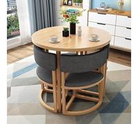 Folding Table and Chair Set 80cm Small Round for Business Meetings Office Hotel Picnic Garden - Compact Furniture Combination for Home and Outdoor Use