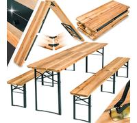 Folding Table Bench Set Wooden Beer Garden Picnic Party Outdoor Furniture