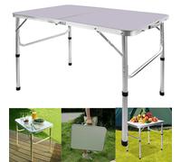 Folding Table Camping Desk Adjustable Height Lightweight Picnic Table Portable Outdoor Table for Garden Market Wedding Party BBQ 90x60x37/67cm