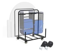 Folding Table Dolly With 4In Swivel Caster And 400LBS Weight Capacity - Move Folding Round Table And Chair Simultaneously - Space Saving