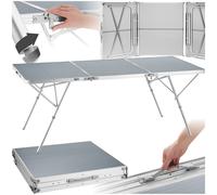 Folding Table Foldable Camping Picnic Aluminium Frame for 6 Chairs Outdoor