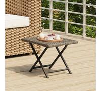 vidaXL Folding Table Grey 45x35x32 cm Poly Rattan