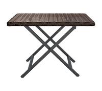 vidaXL Folding Table Brown 45x35x32 cm Poly Rattan Dining Garden Side Table