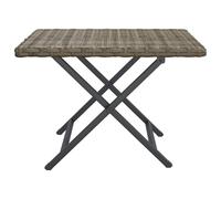 vidaXL Folding Table Grey 45x35x32 cm Poly Rattan