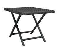 vidaXL Folding Table Black 45x35x32 cm Poly Rattan