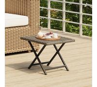 Vidaxl Folding Table Grey 45X35X32 Cm Poly Rattan