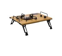 Folding Table Lightweight Backpack Roll Multifunctional Adjustable Leg Desk Desktop Burner BBQ(Khaki)