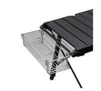 Folding Table Lightweight Backpack Roll Multifunctional Adjustable Leg Desk Desktop Burner BBQ(Storage rack)