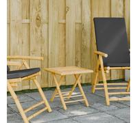 Folding Table Natural Bamboo 45x45x45 cm Compact Outdoor Patio Slatted Foldable