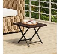 Folding Table Poly Rattan Garden Patio Dining Side Table Multi Colours vidaXL