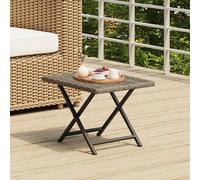 Folding Table Poly Rattan Garden Patio Dining Side Table Multi Colours vidaXL