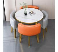 Folding Table Set with 4 ChairsVersatile Round Dining Table for Reception Meetings & Small Spaces SpaceSaving Design for Home & Office