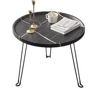 Folding Table, Small Household Sofa Side Table, Iron Bracket Outdoor Portable Table,Dining Table Sitting on The Ground(Size:50X38CM,Color:B)