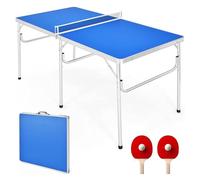 Folding Table Tennis Set with Net, Bats, and Balls for Indoor and Outdoor Portable Play
