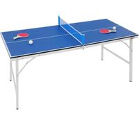 Folding Table Tennis Table 60" Portable Ping Pong Set with Net | Compact 60-inch table, quick assembly, includes 2 paddles and 3 balls, foldable for storage.