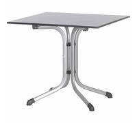 Folding Table Vivodur 80X80 Cm Graphite Steel Frame / Tabletop Slate Look New
