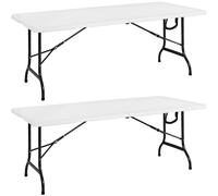Folding Table w/ Carry Handle 2Pcs White 6ft