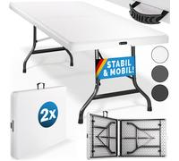 Folding Table w/ Carry Handle 2Pcs White 6ft