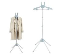 Folding Telescopic Steamer Stand, Garment Steamer Stand Clothes Steamer Holder with Rotating Hanger, Stable Aluminum Alloy Garment Steaming Rack for Shirts, Dresses Tops (Grey)