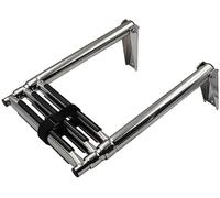 Folding Telescoping Swim Ladder, Stainless Steel 3-Step Design with Retaining Strap for Marine and Pool Use