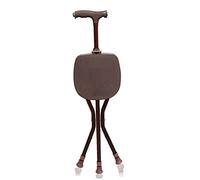 Folding Three Legged Cane Seat, Adjustable Height Lightweight Walking Stick With Seat And LED Light Crutch