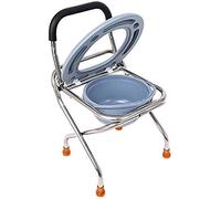 Folding Toilet Chair Lightweight Toilet Seat, Portable Toilet Stainless Steel Bedside Commode with Padded Seat and Arms for Adults Commode Chair