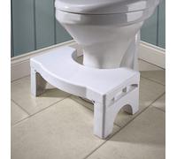 Folding Toilet Squat Stool - White Leg Raising Bathroom Loo Foot Step Stool Squatting Aid For Adults Or Kids - 17 X 25 X 41Cm