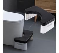 Folding Toilet Stool - Ergonomic Squatting Aid, Space - Saving Foldable Step Stool for Adults & Kids, Non - Slip, Ideal for UK Standard Toilets, Multi - Purpose for Bathroom, Kitchen